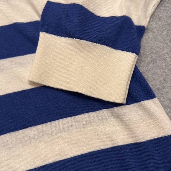 NWT Kate Spade Stripe Sweater in Fresh White & Hyacinth Size XL - Picture 4 of 5